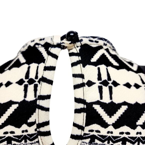 Tribal Print Sleeveless Midi Dress With Mesh Panel Detail Size S - Picture 13 of 13